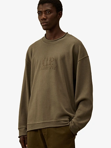 Свитшот C.P. Company Logo Embroidered Crewneck Gunmetal