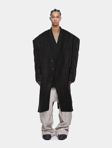 Пальто ARNODEFRANCE Collarless Wool Coat Black