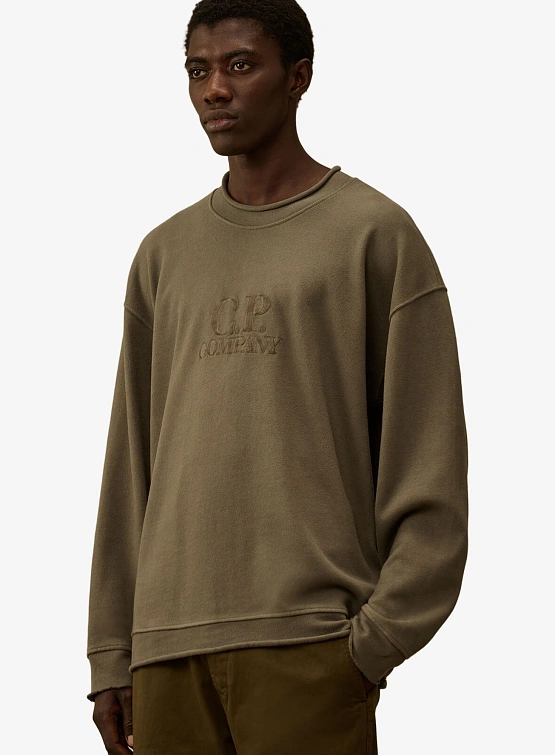 Свитшот C.P. Company Logo Embroidered Crewneck Gunmetal