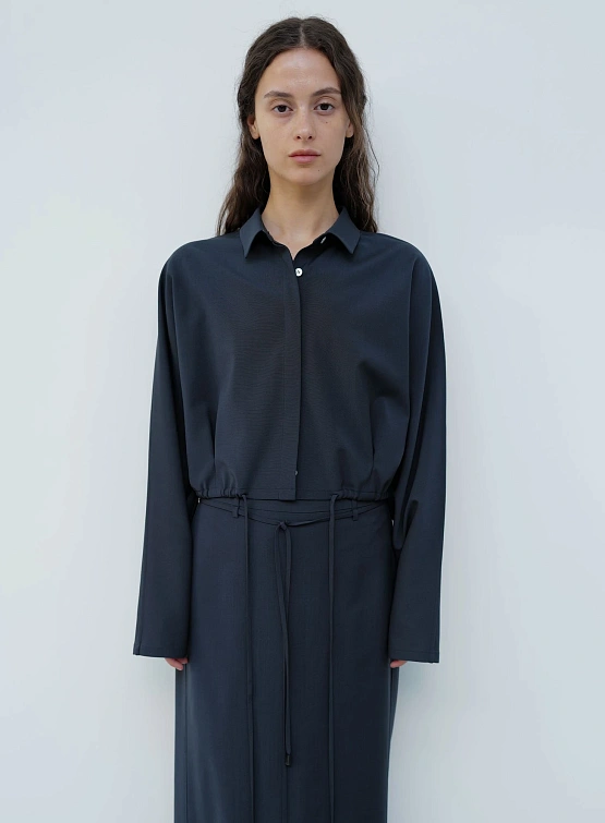 Женская рубашка LE17SEPTEMBRE Waist String Steel Blue