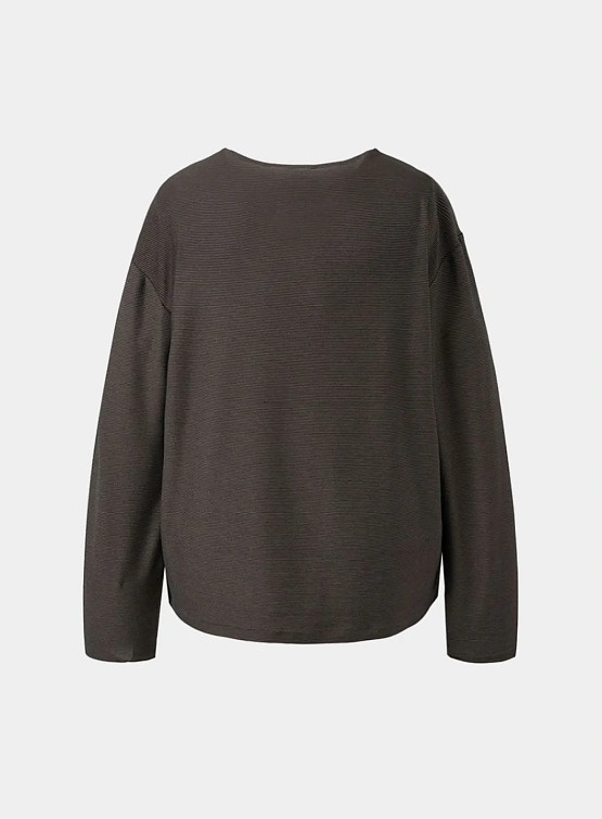 Лонгслив AMOMENTO Stripe Boat Neck Grey