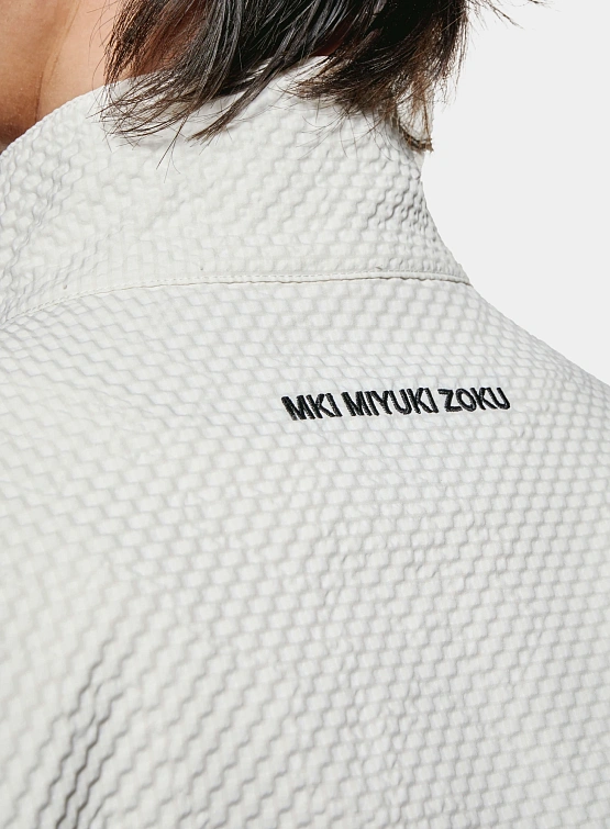 Халф-зип MKI MIYUKI ZOKU Seersucker Quarter Bone