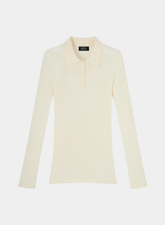 Женское поло A.P.C. A Petites Cotes Ecru