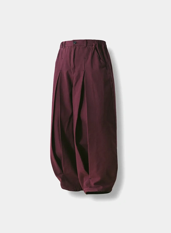 Брюки ANGLAN Long Tuck Wing Balloon Pants Burgundy