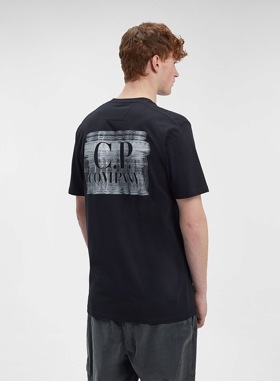Футболка C.P. Company 30/1 Jersey Blurry Logo Black