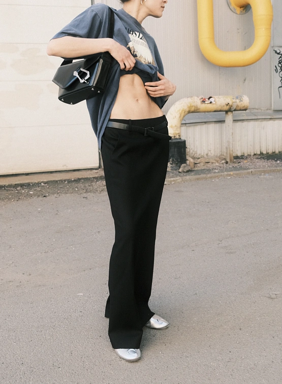 Женская юбка JUUN.J Belted Maxi Slit Black