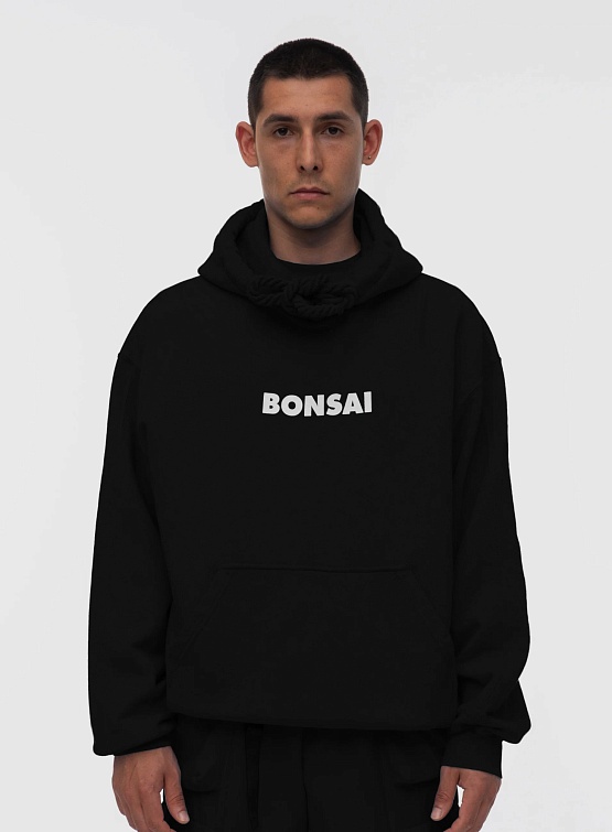 Худи BONSAI Drawstring Logo Hoodie Black