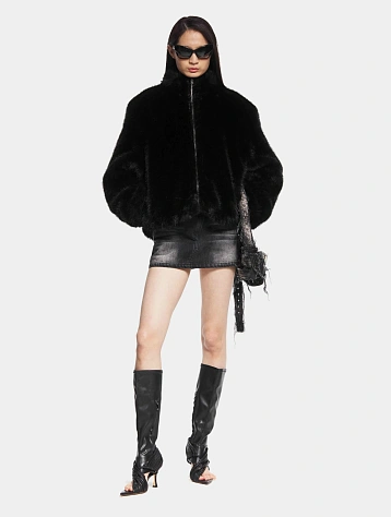 Женская шуба MARRKNULL Hooded Fur Black