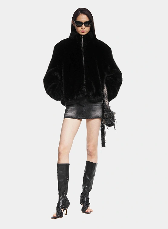 Женская шуба MARRKNULL Hooded Fur Black
