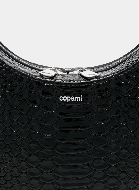 Женская сумка Coperni Python Embossed Swipe Black