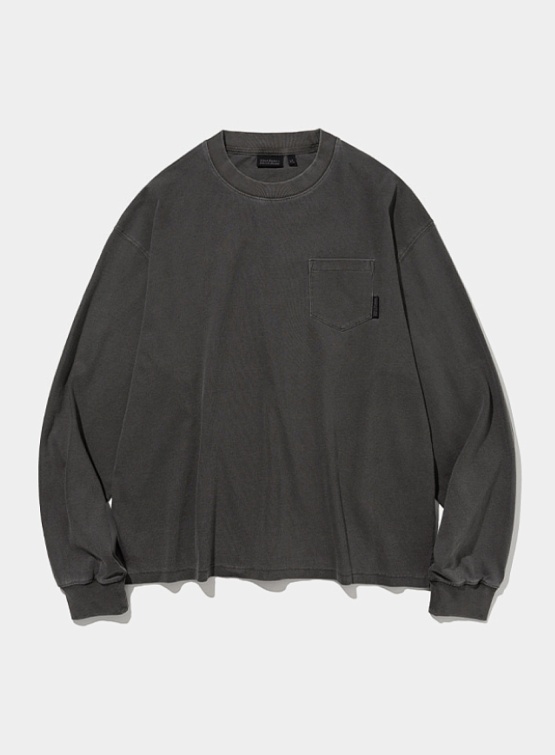 Лонгслив Uniform Bridge Dyeing Pocket L/s Tee Pigment Charcoal