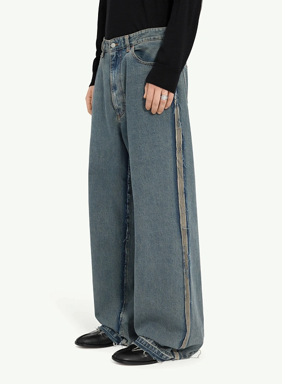 Джинсы MM6 Maison Margiela Frayed Denim Grey