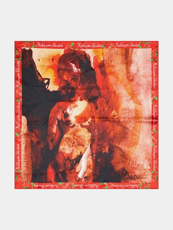 Платок KidSuper Women Figure Oil Painting Silk Red