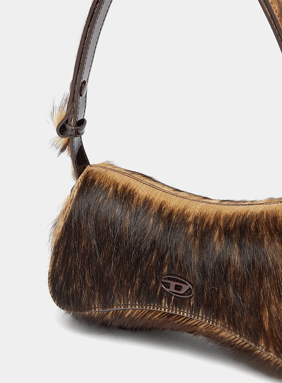 Сумка Diesel Play Clutch Hairy Leather Brown