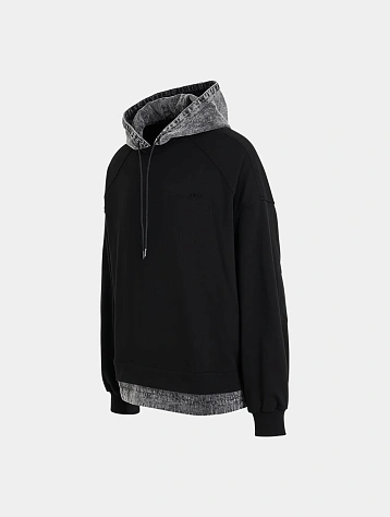 Худи JUUN.J Denim Layered Light Hoody Black