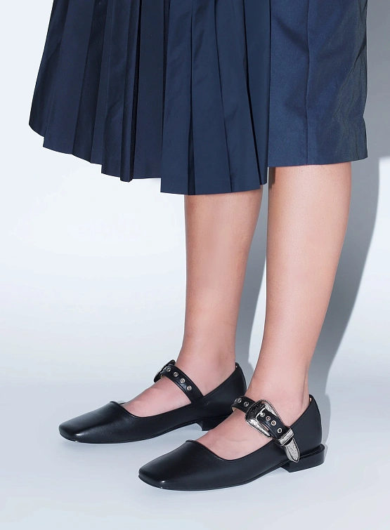 Женские балетки TOGA Mary Jane Polido Black