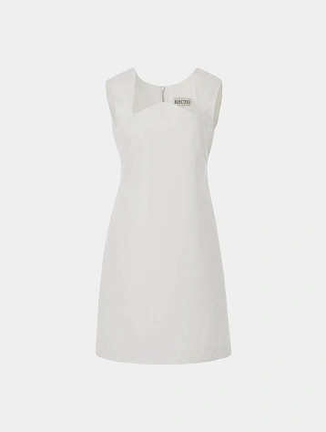 Женское платье Recto Signature Curved Neck Dress White