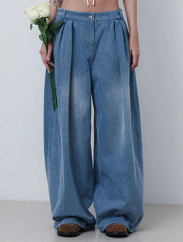 Женские джинсы EPINGLER Wide Tuck Denim Washed Blue