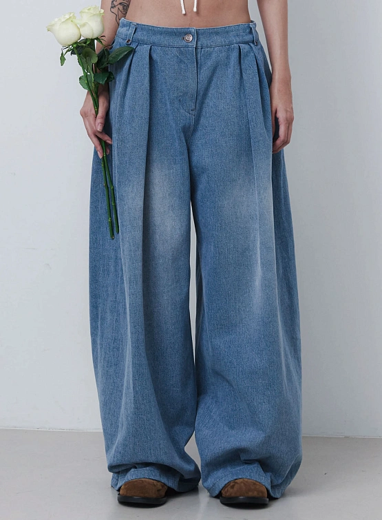 Женские джинсы EPINGLER Wide Tuck Denim Washed Blue