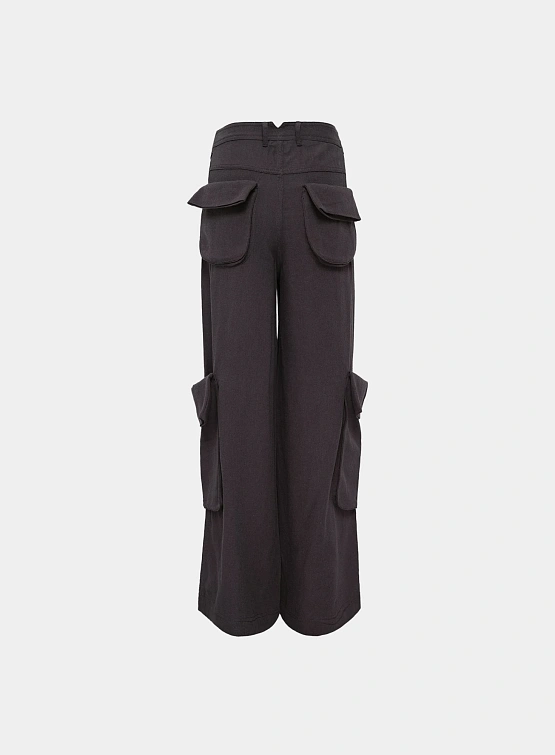Женские брюки OPEN YY Linen Cargo Charcoal