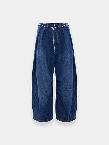 Джинсы ANGLAN Lap Pleated Washed Denim Deep Blue