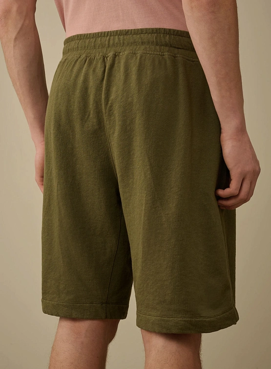 Шорты C.P. Company Malfilè Fleece Lens Thyme Green