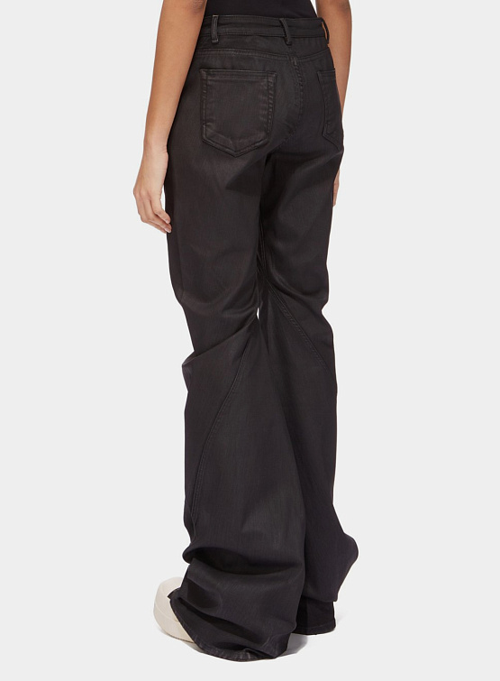 Женские брюки RICK OWENS Drkshdw Bias Bootcut Black Wax