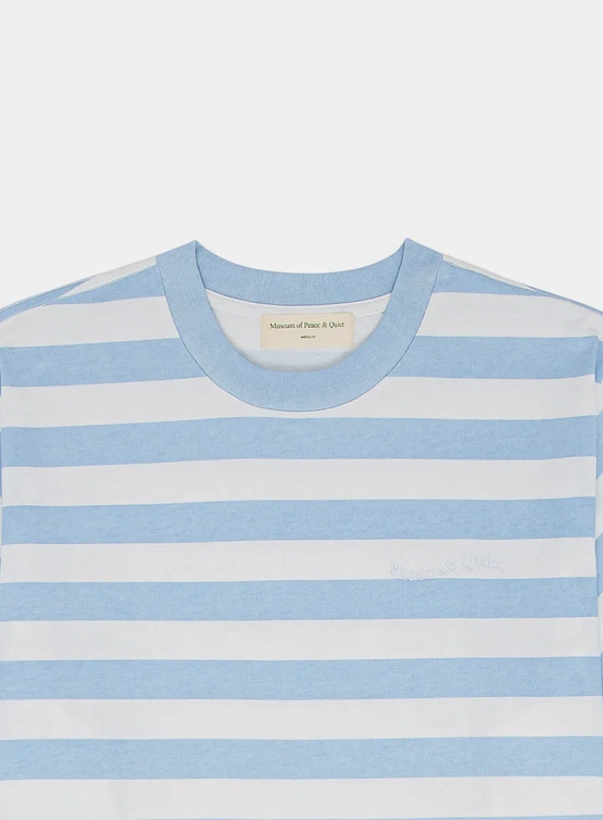 Футболка MUSEUM OF PEACE & QUIET Wordmark Striped Blue
