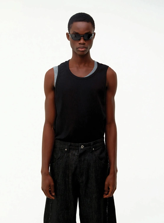 Майка COOR Scoop-Neck Ribbed Tank Black