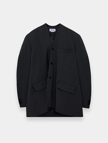 Блейзер Hed Mayner Pinstripe Cashmere Blazer Dark Grey