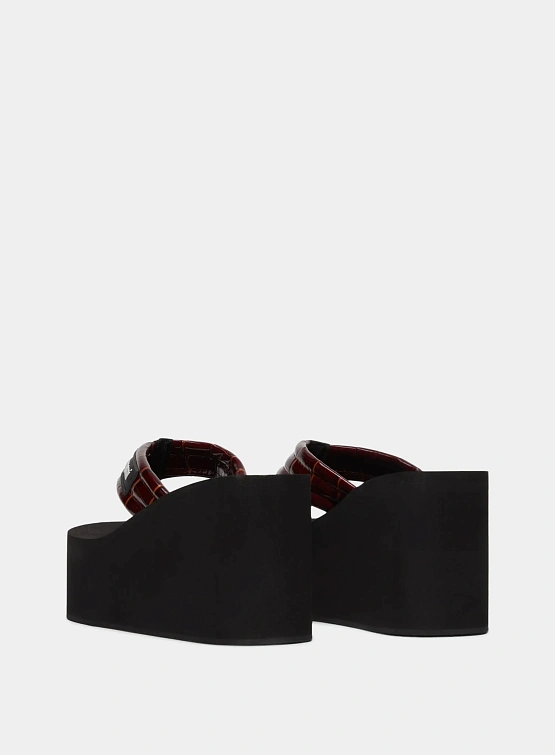Сандалии Coperni Branded Wedge Sandal Black/Brown