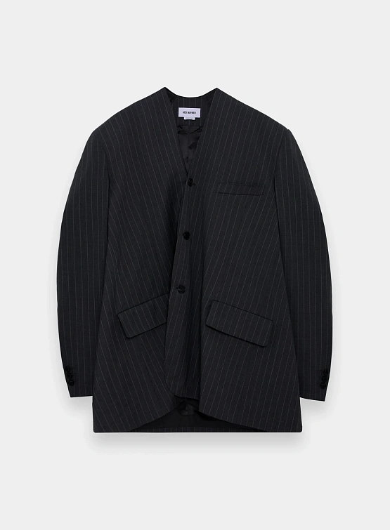Блейзер Hed Mayner Pinstripe Cashmere Blazer Dark Grey