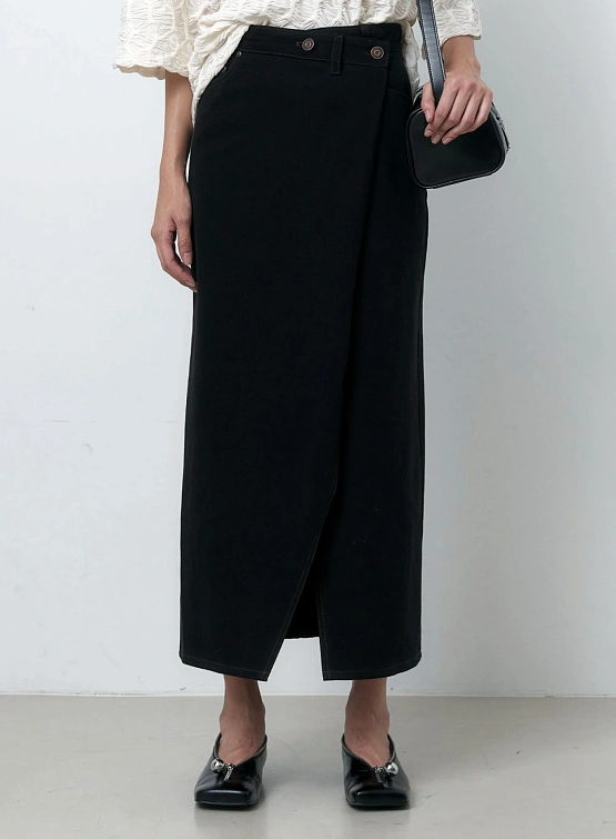 Женская юбка EPINGLER Folding Denim Long Black