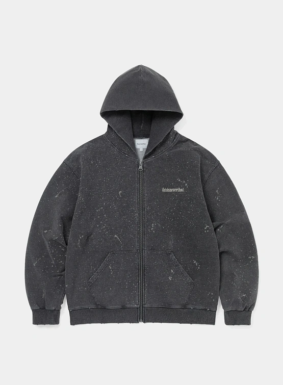 Зип-Худи thisisneverthat Indigo Dyed Zip Up Black