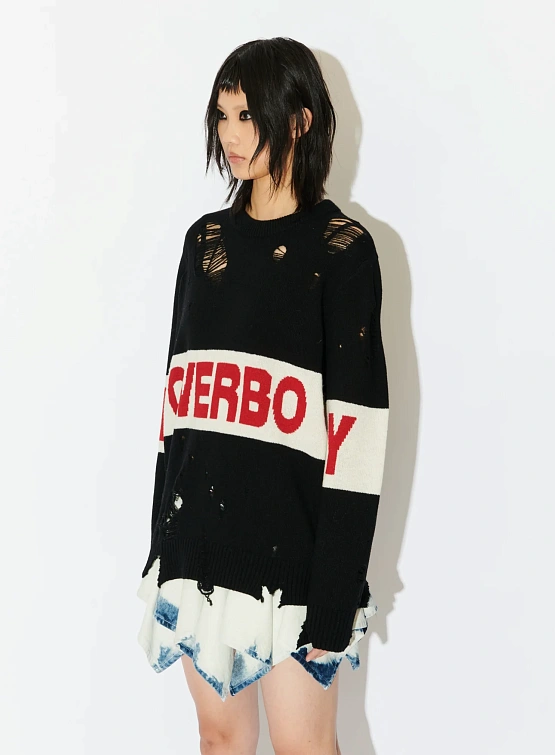 Свитер Charles Jeffrey Loverboy Distressed Loverboy Black