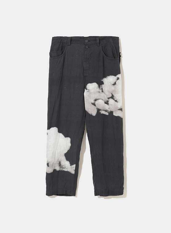 Брюки UNDERCOVER Printed Linen Trousers Black Base