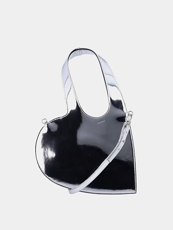Женская сумка Coperni Mirrored Crossbody Baby Heart Silver