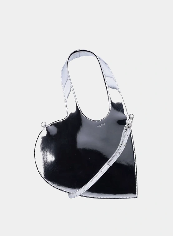 Женская сумка Coperni Mirrored Crossbody Baby Heart Silver
