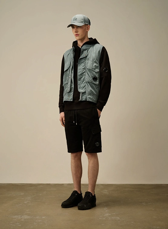 Шорты C.P. Company Light Fleece Cargo Lens Black