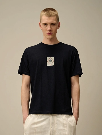 Футболка C.P. Company Indigo Jersey Logo Denim