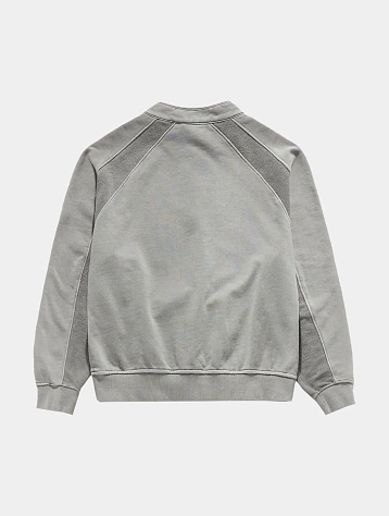 Свитшот UNAFFECTED Dyed Half Zip Light Grey