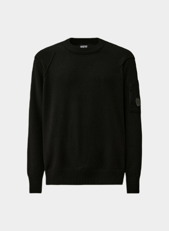 Джемпер C.P. Company Merino Wool Fast Dyed Logo Knit Black