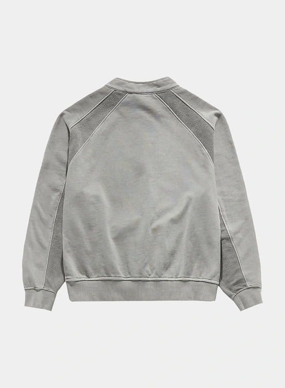 Свитшот UNAFFECTED Dyed Half Zip Light Grey