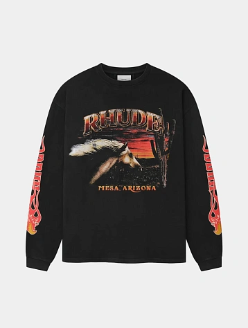 Лонгслив RHUDE Mesa Stallion Vintage Black/Red/Yellow