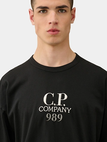 Футболка C.P. Company 20/1 Jersey Boxy Logo Black