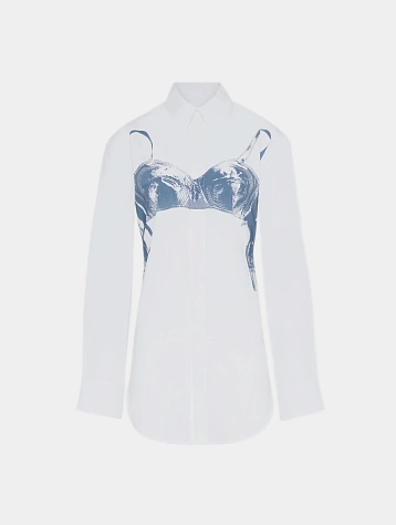 Женская рубашка Jean Paul Gaultier "Scanned Bra" White/Blue Grey