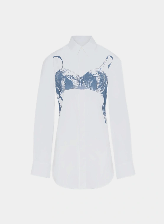 Женская рубашка Jean Paul Gaultier "Scanned Bra" White/Blue Grey