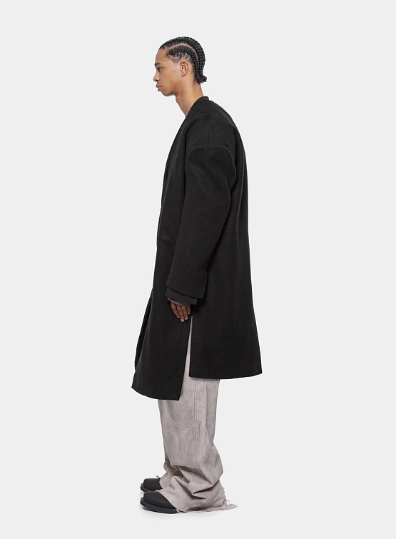 Пальто ARNODEFRANCE Collarless Wool Coat Black