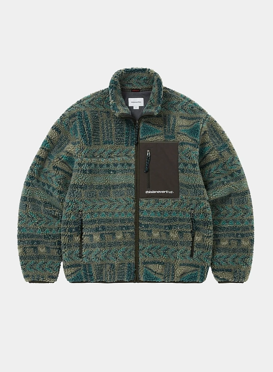 Флисовая куртка thisisneverthat SP Sherpa Fleece Olive