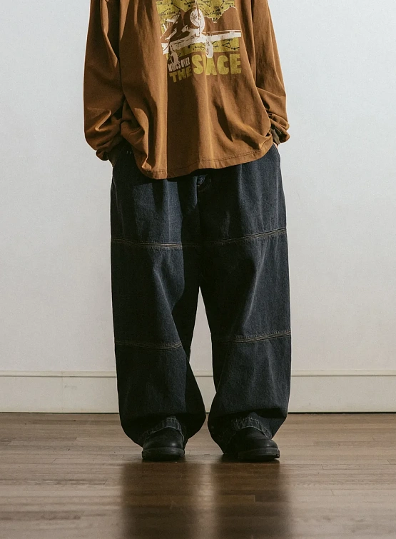 Джинсы ANGLAN Stitch Panel Denim Balloon Grey